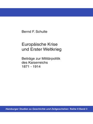 cover image of Europäische Krise und Erster Weltkrieg